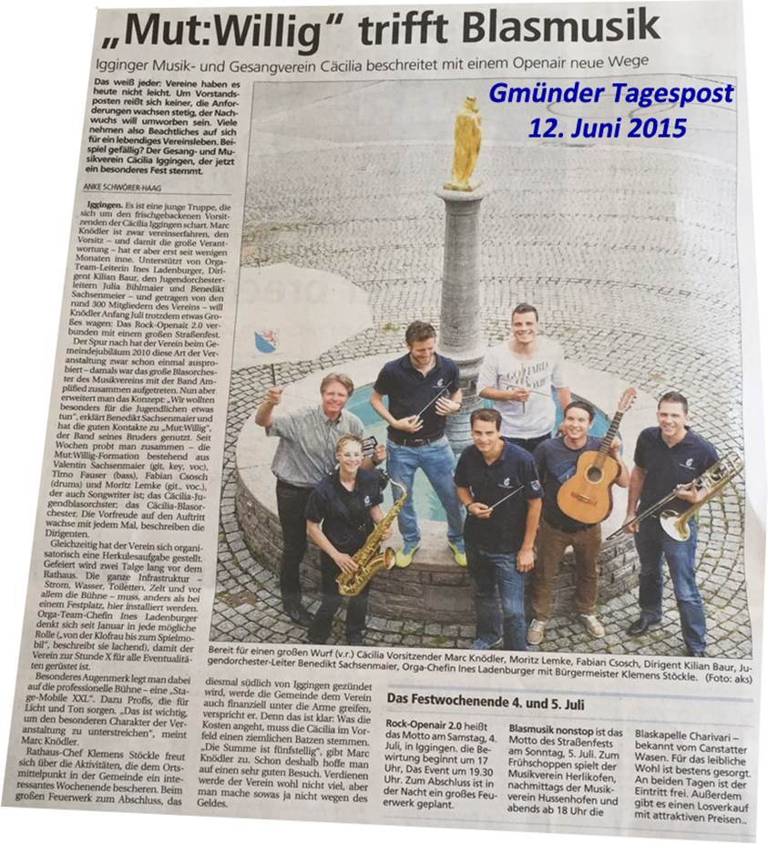 Zeitungsartikel Tagespost Rock Openair 2.0 12.06.2015